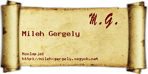 Mileh Gergely névjegykártya